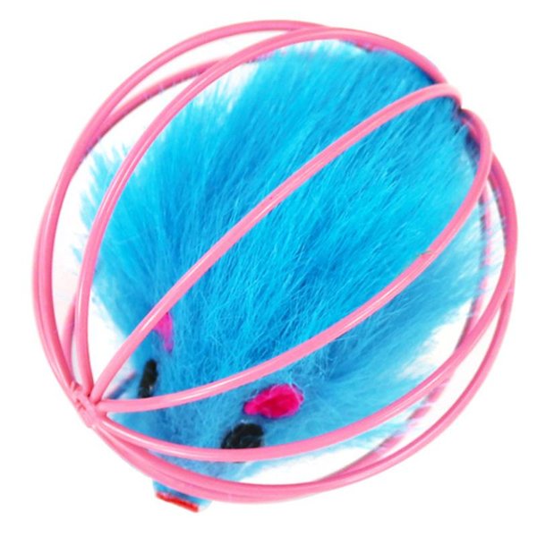 Cat Toys 1pcs Toy Cage Rat Pet Scratch Ball Stainless Steel Colorful Teaser Supplies Random Color