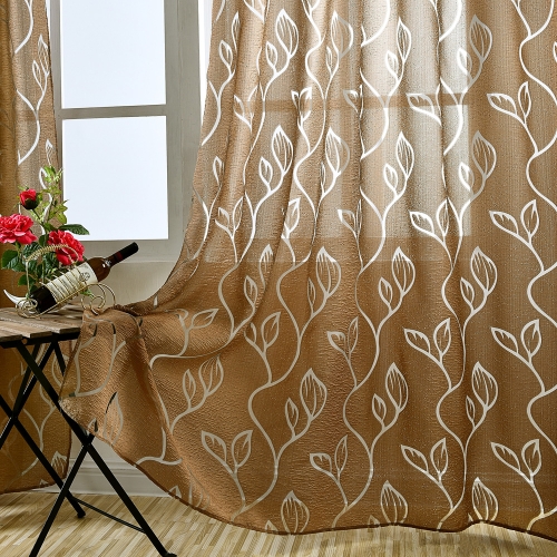 39 * 98 inches Polyester Semi-Blackout Grommet Top Window Curtain Panel Living Room Bedroom Hotel Voile Curtain Drape--White