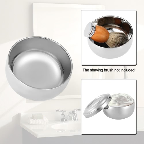 Limpieza brocha de afeitar acero inoxidable del tazón Shave Cream Jabón Cuenco taza de afeitar cara masculina Jabón Cuenco