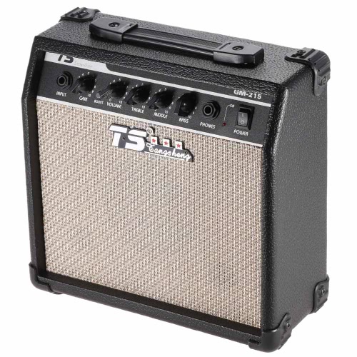 Distorsión de amplificador 15W profesional GM-215 guitarra eléctrica amplificador con ecualizador de 3 bandas altavoz 5