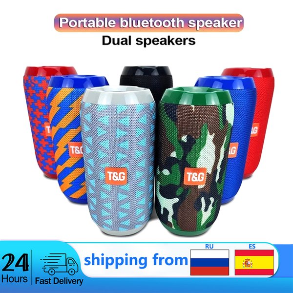 TG117 Bluetooth-compatible Speaker Outdoor Waterproof Portable HiFi Column Stereo Loudspeaker TF Card FM Radio Wireless Speakers