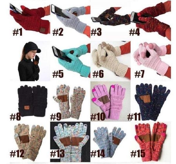Garden Supplies CC Knitting Touch Screen Glove Capacitive Gloves CC Women Winter Warm Wool Gloves Antiskid Knitted Telefingers Christmas Gifts
