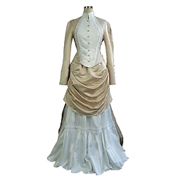Duchess Plus Size Victorian 1910s Edwardian Prom Dress Cocktail Dress Vintage Dress Dress Outfits Women's Costume Vintage Cosplay Homecoming Long Sleeve Floor Length Plus Size Customized Top Lightinthebox