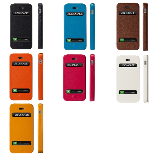 Jisoncase Flip exécutif Etui Housse pour iPhone 5