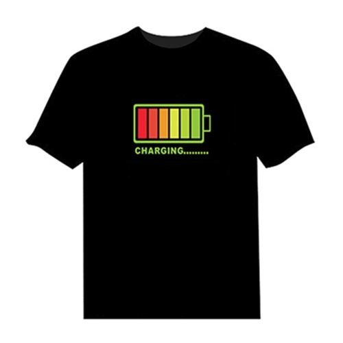 Camiseta LED Flash activado por voz para hombre y mujer Party Rock Disco Night Club
