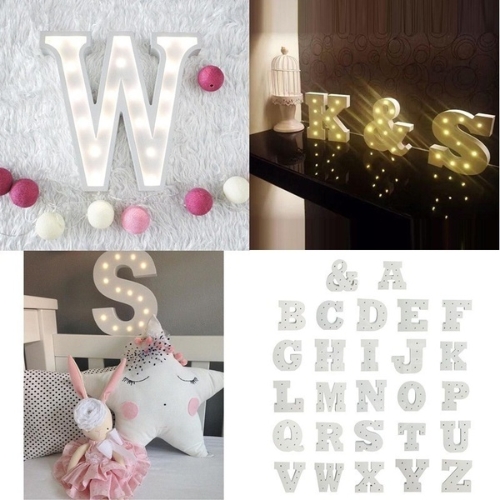 Wooden 26 Letter Alphabet Night LED Lamp Grow Light