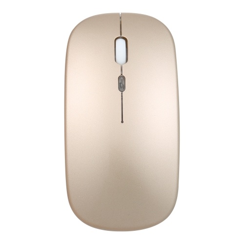 Souris mince ergonomique sans fil 2.4G moins de bruit 4 boutons 3 niveaux de DPI réglables Souris rechargeable pour ordinateur portable, noir