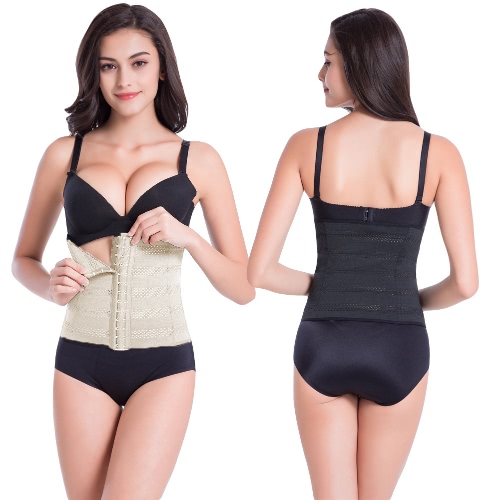 Sexy Women Waist Trainer Body Shaper Tummy Cincher Underbust Control Corset Breathable Shaper Shapewear Black/Khaki