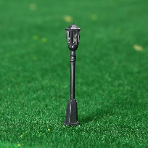 20 piezas Metal Parque patio faroles calles Modelmaking Hexagonal solo-cabeza de lámpara LED luces farola modelo alumbrado 3V DC