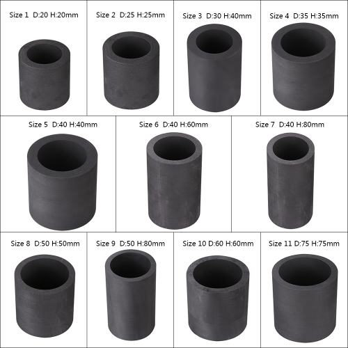 Pure Graphite Crucible High Quality Refining Melting Laboratory Appliance Gold Silver Copper Aluminium Brass Metal Melting Tools
