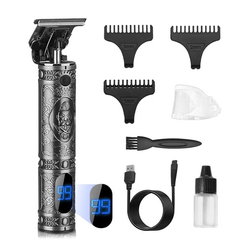 Resuxi tondeuses électriques LCD affichage numérique rétro tête d'huile rasoir à cheveux USB Rechargeable ménage bricolage Machine de coupe de cheveux