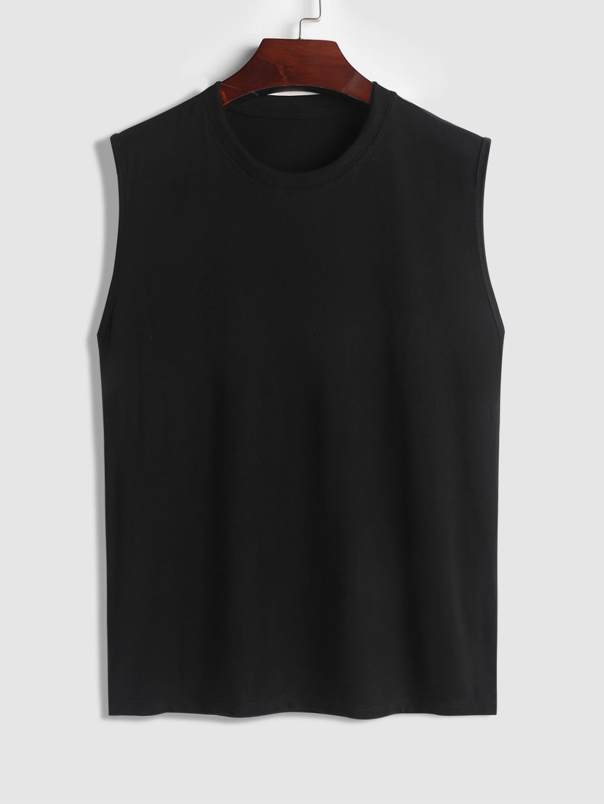ZAFUL Men's Minimalist Basic Plain Muscle Tank Top Xxl Black