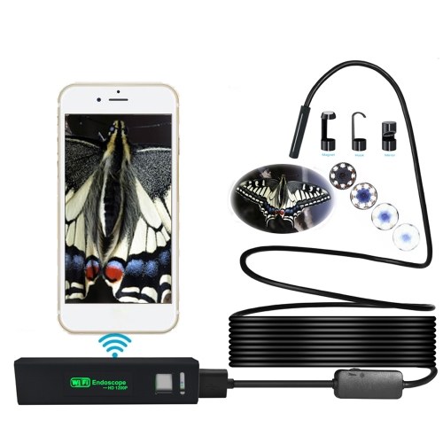 1200P HD Conexión WiFi Conexión USB Endoscopio Inspección Cámara LED Snake de 2 m