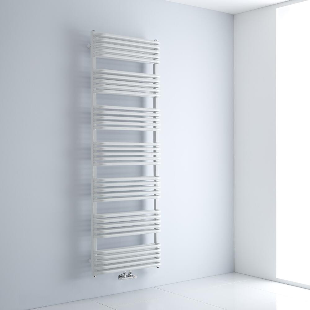 Radiador Toallero con Conexión Central - Curvo - Blanco - 1800mm x 600mm - 2010 Vatios – Arch