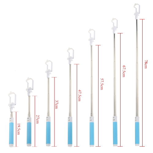 Extendable Wireless BT Remote Shutter Handheld Selfie Self-Timer Rotatable Pole Monopod for iPhone Samsung Sony with IOS 4.0 Andriod 4.1 System or above