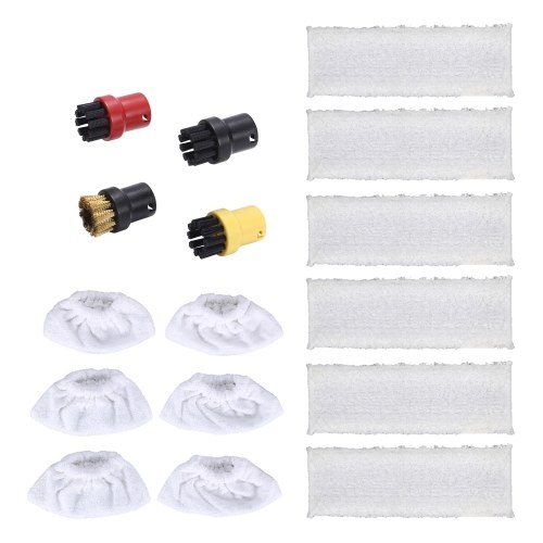 Tampon en tissu microfibre à brosse ronde pour nettoyeur à vapeur pour kit de buse à main et de sol