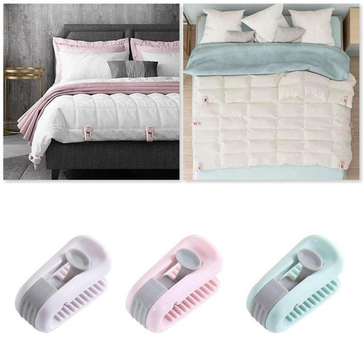 6Pcs/Set Quilt Cover Gripper Without Needle Bed Duvet Covers Sheet Clips Clamp Home