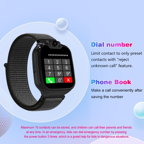 G9 2G Enfants Smart Phone Montre Enfants Smartwatch Réveil 16 Jeux de Puzzle Caméra Musique Vidéo Lecteur Torche Calculatrice avec Bracelet en Nylon Filles Garçons Jouets Cadeaux
