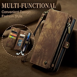 CaseMe Leather Wallet Phone Case For Apple iPhone 14 Pro Max 13 12 11 X XR XS Max 8 7 Multifunction Magnetic Flip Folio Phone Case Vintage Protective Case with Card Holder miniinthebox