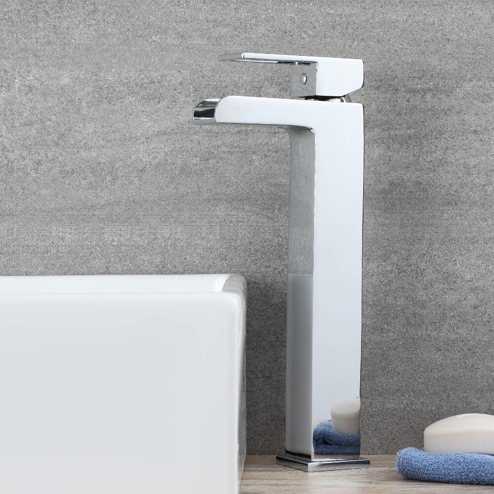 Grifo Mezclador de Lavabo Alto Moderno - Acabado Cromado - Parade