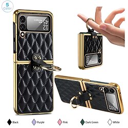 Phone Case For Samsung Galaxy Flip Z Flip 4 Z Flip 3 Portable Ring Holder Flip Solid Colored PC miniinthebox