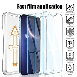 3 packs de protection d'écran avec plateau d'installation, protection d'écran en verre trempé 9h résistant aux rayures pour iPhone 14, iPhone 14 Plus, iPhone 13 Pro, iPhone 13 Pro Max miniinthebox