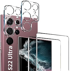 [Pack 22] Téléphoner Protection Écran  Protecteur D'objectif D'appareil Photo Pour Samsung Galaxy S22 Ultra Plus S21 FE S20 S10 Note 20 10 Ultra Plus Verre Trempé Haute Définition (HD) Dureté 9H miniinthebox