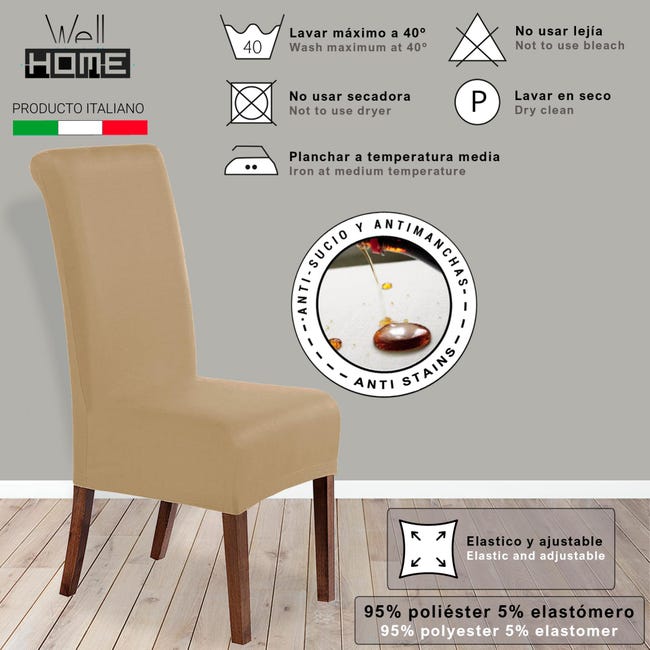Set 2 Fundas de Sillas Con Respaldo Antimanchas - Alba -