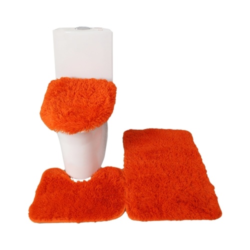 3PCS tapis de bain toilette couvercle couverture en forme de U tapis antidérapant doux tapis de sol absorbant l'eau solide porte tapis salle de bain tapis siège couverture tapis ensemble