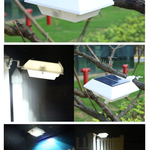 3W 6LED Solar Powered PIR Motion Sensor Wall Mount Lamp Security Outdoor Light Dusk to Dawn Auto On/Off with Bright/Dim Mode for Garden Door Street Path Yard