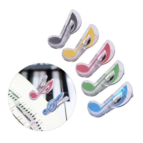 Music Clip Piano Book Page Clip Eighth Note Clips Bookmarks Accessories 5 Pack