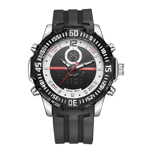 WEIDE WH6105 Reloj digital de cuarzo con doble pantalla para hombre