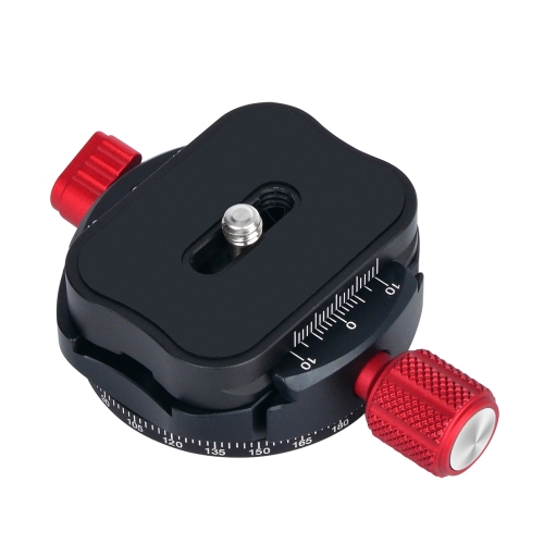 Andoer PAN-C1 adaptador de abrazadera de cabeza de trípode panorámica Aleación de aluminio con placa de liberación rápida para Arca-Swiss COMO placas estándar QR