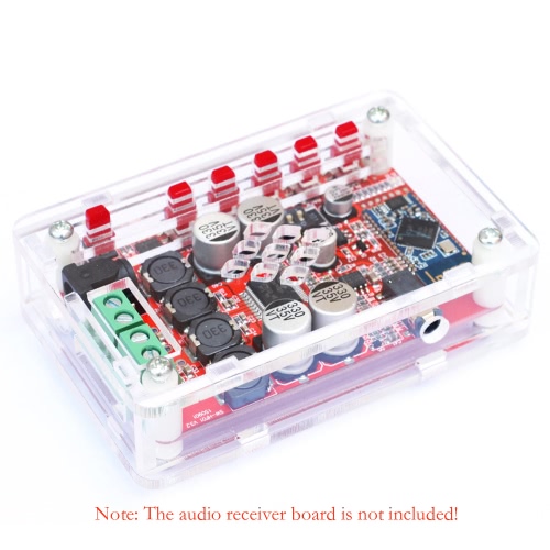 Acrylic DIY Case Cover Shell for TDA7492P 2*25W Wireless BT 4.0 Audio Receiver Amplifier Board Module with AUX Interface
