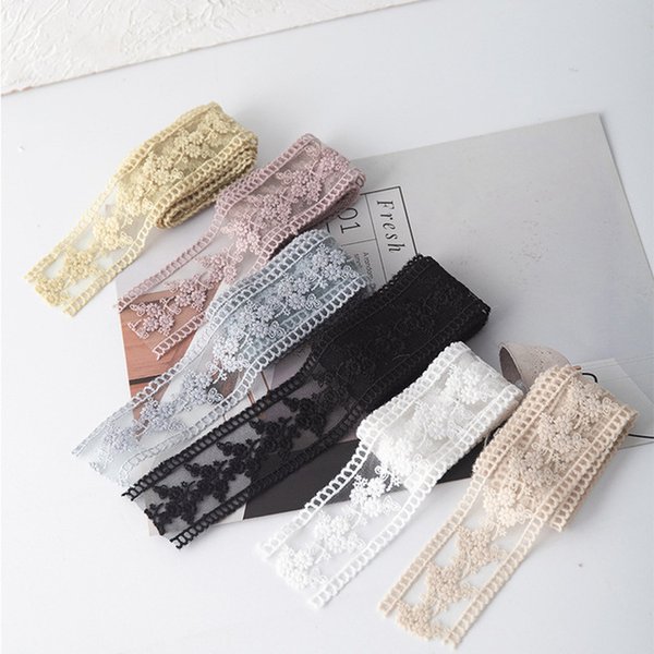 15 Yard Embroidered Flower Sewing Lace Edge Trim Ribbon DIY Vintage Trimmings Edging Fabric Applique Craft Party Clothes Sewing Supply Bowknot Decoration