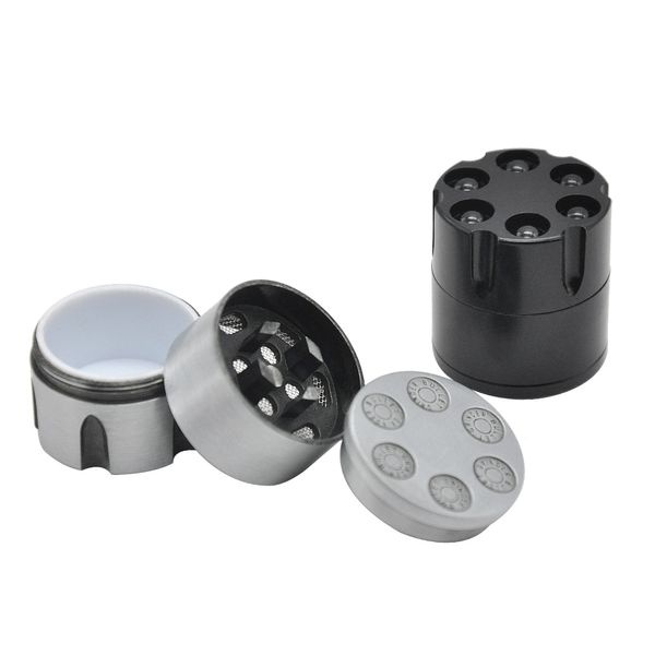 smoking accessory wee grinder Zinc Alloy Revolver Bullet Diameter 29MM 3 Layers Herb Grinder Crusher Hand Muller Tobacco Crank bong