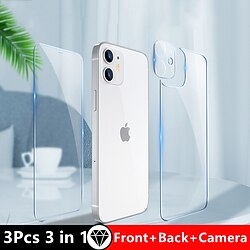[3 paquet] Téléphoner Protection Écran  Protecteur D'objectif D'appareil Photo Protecteur d'écran avant et arrière Pour Apple iPhone 14 Pro Max 14 Plus 13 12 11 Pro Max Mini SE Verre Trempé Haute miniinthebox
