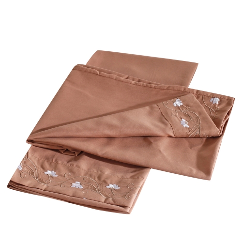 Comfortable Pure Color with Special Decoration Lotus Embroidery Standard Pillowcase Facial & Skincare 100% Polyester Home Bedding Pillow Cover