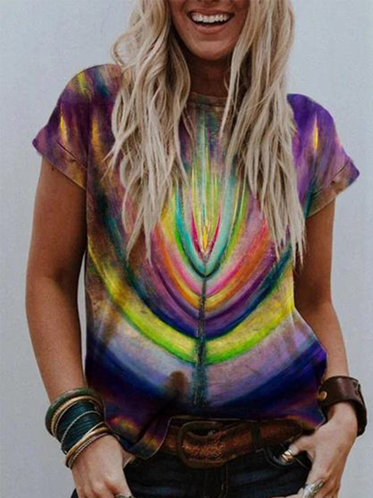 Cotton-Blend Vintage Short Sleeve T-Shirts - Noracora