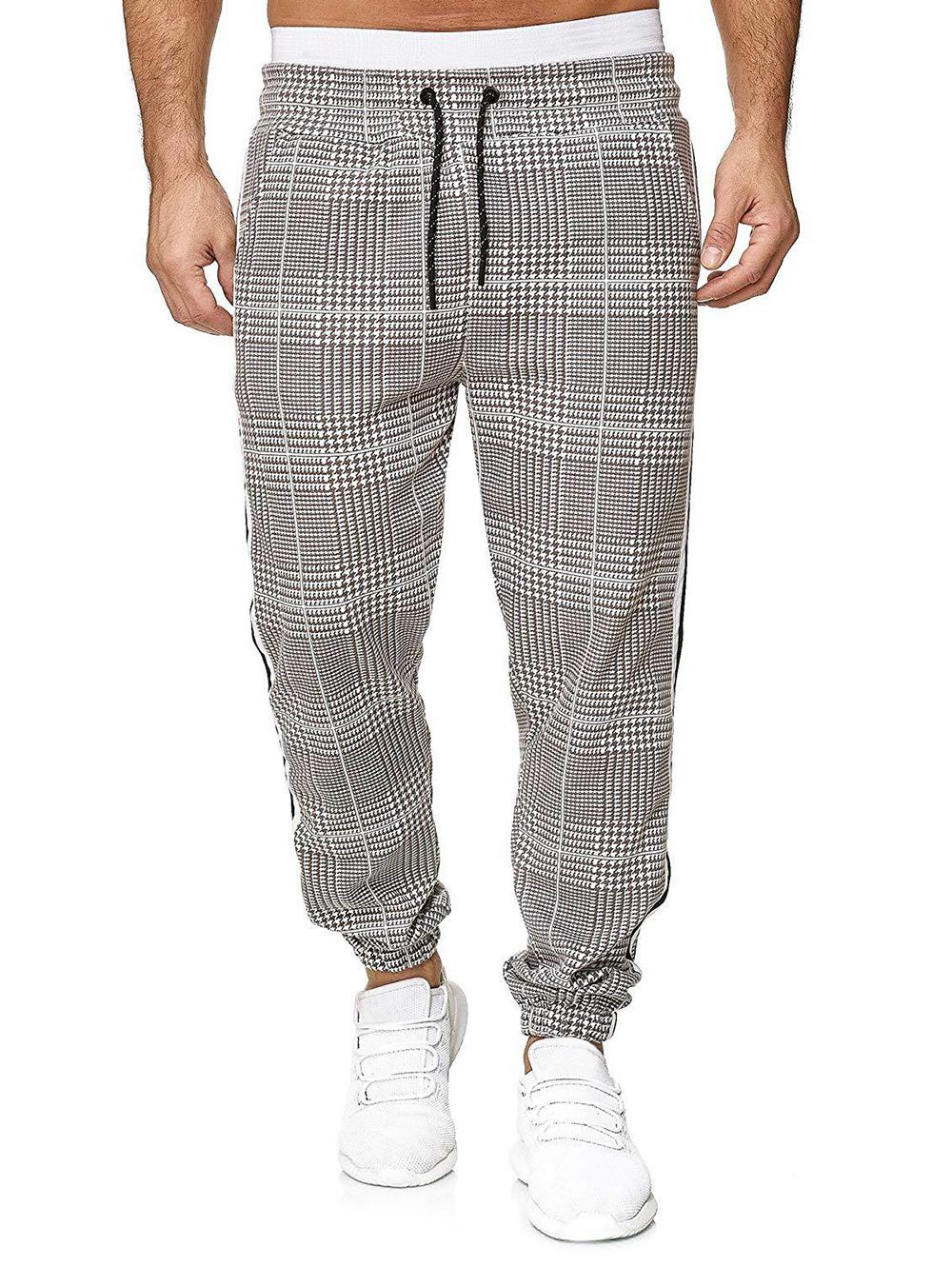 ZAFUL Men's Houndstooth Print Drawstring Jogger Pants 2xl Multi e