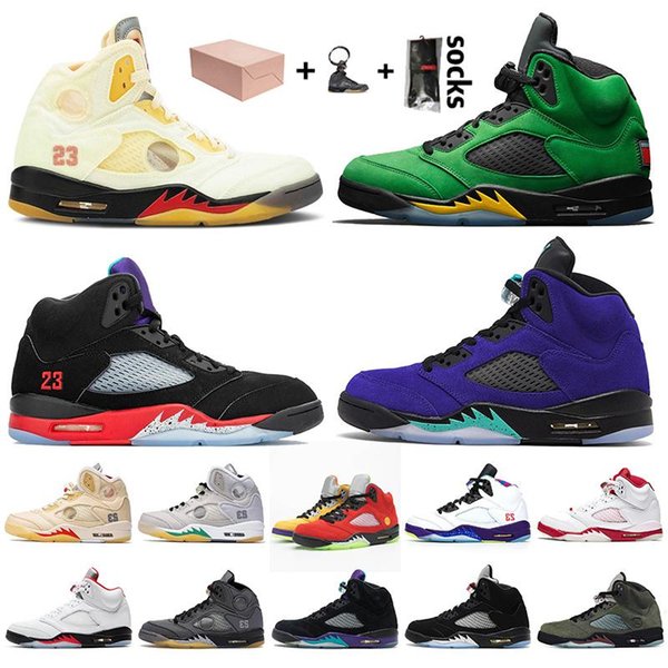 Mens 5 Wings 5s High Basketball Shoes Hyper Roy Comfortable Black Cement Suede Designer Sports Stylist Shoes Sneakers Trainers