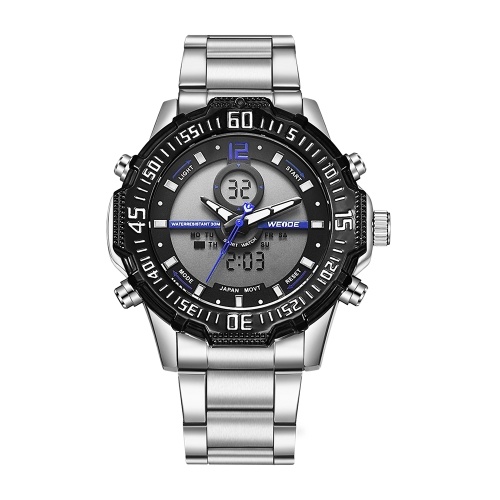 WEIDE WH6105 Reloj digital de cuarzo con doble pantalla para hombre