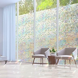 Vinyl Static Cling Window Geometry Privacy Stained Glass Decorative Window Film Heat Control Window Tint / Window Sticker / Door Sticker 100X45CM/41