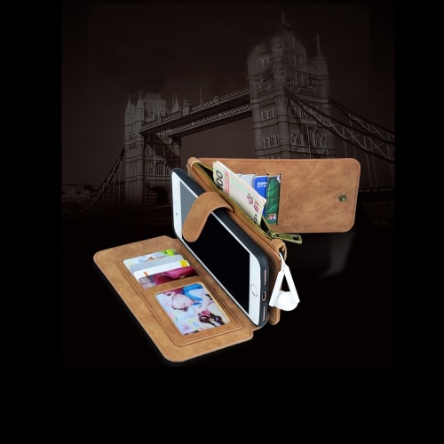 Para HUAWEI P9 Plus P9 Lite P9 Mate 9 Pro Mate 9 multifunción cremallera billetera Imán protector de tarjeta de teléfono Funda desmontable Flip Funda de cuero de la PU elegante Anti-scratch