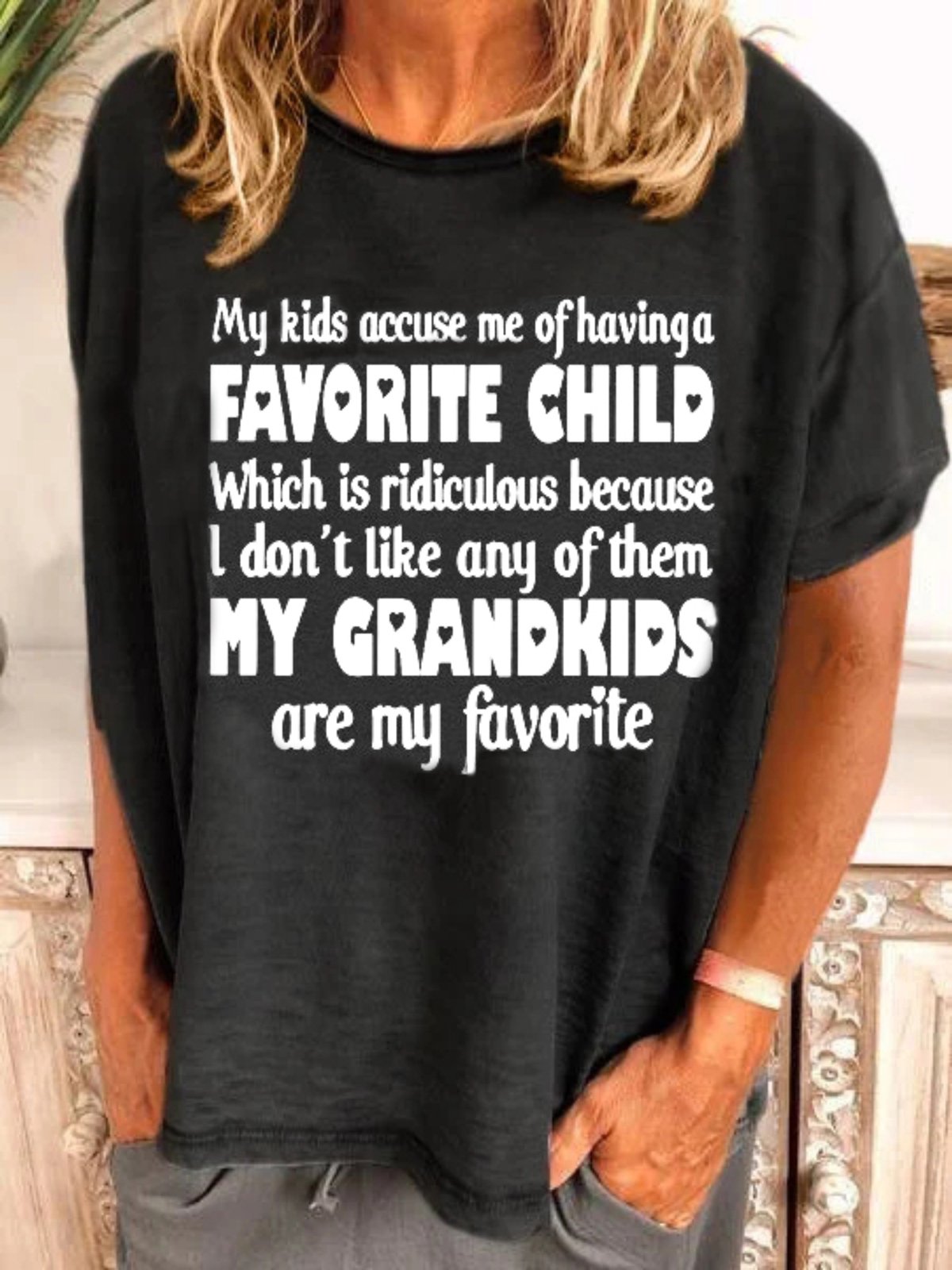 Cotton-Blend Short Sleeve Shift Crew Neck T-Shirts - Noracora