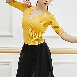 Breathable Ballet Top Ruching Bandage Solid Women's Training Performance Half Sleeve Modal Lightinthebox