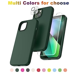5 in 1 for iPhone 14 Pro Max iPhone 14 Pro iPhone 14 13 Pro Max 12 11 Case with 2 Pack Screen Protector  2 Pack Camera Lens Protector Slim Liquid Silicone Phone Case Anti-Scratch Drop Protection Lightinthebox