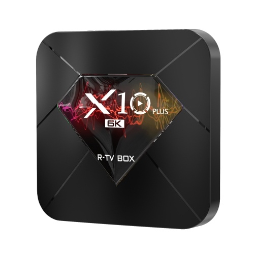 R-TV BOX X10 MÁS Android 9.0 Smart TV Box Allwinner H6 UHD 4K Reproductor multimedia 6K Decodificación de imágenes 4GB / 32GB 2.4G WiFi 100M LAN USB3.0 H.265 VP9 Pantalla LCD
