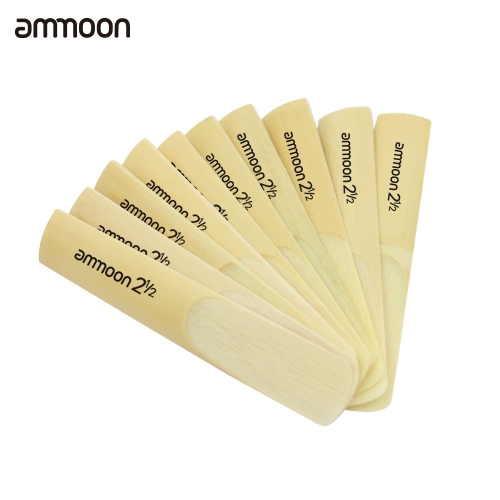 ammoon 10pcs bB Soprano Saxophone Sax 2.5 2-1/2 Bamboo Reeds Set Accessory Part