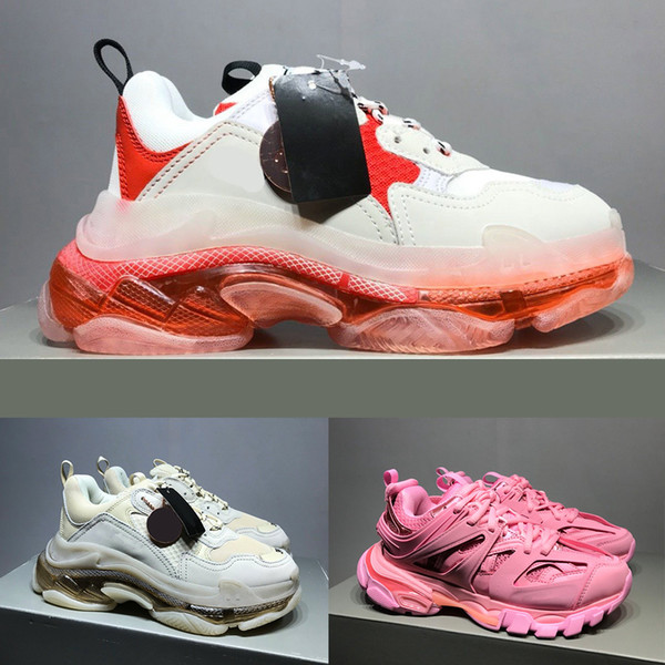 2020 Mens Womens Luxury designer triple s sneakers for men fashion Clear sole lace brand high quality bb shoes Trainers 36-45